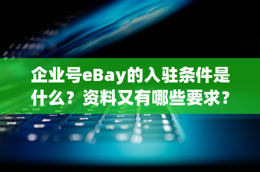 企业号eBay的入驻条件是什么？资料又有哪些要求？(ebay企业账号注册完毕后额度统一为多少)